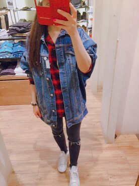 「GRL（グレイル）のアイテム（デニムジャケット）」を使った、kaori.yoshida0224さん（レディース・156cm）の春コーディネート