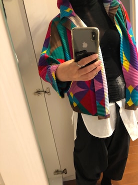 「me（ミイ）のアイテム（その他アウター）」を使った、manapin1120さん（レディース・162cm）の秋コーディネート