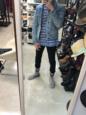 「SAINT LAURENT PARIS（サンローランパリ）のアイテム（デニムジャケット）」を使った、NAOKIさん（メンズ・175cm）の夏コーディネート