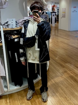 「Rick Owens（リックオウエンス）のアイテム（ブルゾン）」を使った、NAOKIさん（メンズ・175cm）の春コーディネート