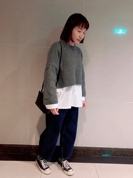 「ONCE UPON A TIME（ワンス　アポン　ア　タイム）のアイテム」を使った、Amber さん（レディース・159cm）の冬コーディネート