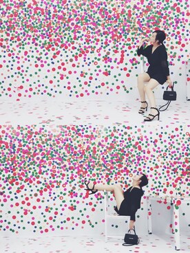 「草间弥生的展」｜喔耶_小娇娇さん（レディース・160cm）の秋コーディネート