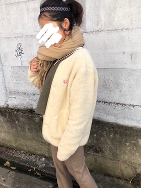 「Vincent et Mireille（バンソンエミレイユ）のアイテム（ジャケット/アウター）」を使った、☺︎さん（レディース・156cm）の冬コーディネート