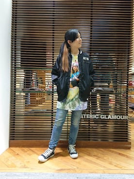 「コラボレーション」｜「アイテム（スタジャン）」を使った、Rayさん（レディース・160cm）の冬コーディネート