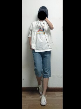 「CONVERSE（コンバース）のCONVERSE NEXTAR 110 OX（スニーカー）」を使った、S_N_Rさん（レディース・163cm）の夏コーディネート