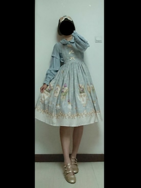 「ブルーグレー」｜「アイテム（オールインワン・サロペット）」を使った、S_N_Rさん（レディース・163cm）の秋コーディネート