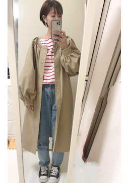 「chocomee（チョコミー）のアイテム（パンツ）」を使った、舞さん（レディース・160cm）の春コーディネート