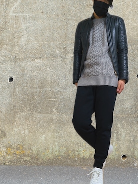 「MR.OLIVE（ミスターオリーブ）のアイテム（ライダースジャケット）」を使った、マサト/Masatoさん（メンズ・170cm）の冬コーディネート