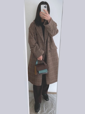 「ehka sopo（エヘカソポ）のアイテム（ピーコート）」を使った、みかさん（レディース・156cm）の冬コーディネート