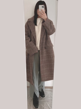 「ehka sopo（エヘカソポ）のアイテム（ピーコート）」を使った、みかさん（レディース・156cm）の冬コーディネート
