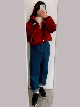 「ショート丈ジャケット」｜みかさん（レディース・156cm）の冬コーディネート