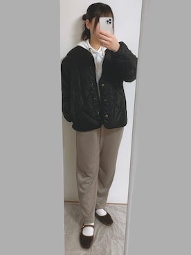 「chocol raffine robe（ショコラフィネローブ）のアイテム（ブルゾン）」を使った、みかさん（レディース・156cm）の冬コーディネート