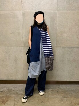 「blue」｜「アイテム（トートバッグ）」を使った、wingtungallyさん（レディース・161cm）の夏コーディネート