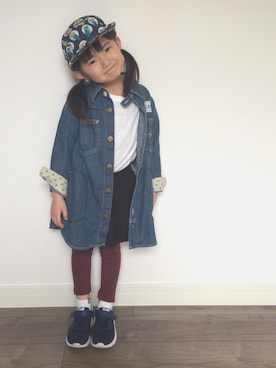 「Lee（リー）のアイテム（シャツ/ブラウス）」を使った、loloさん（キッズ・100cm）の春コーディネート