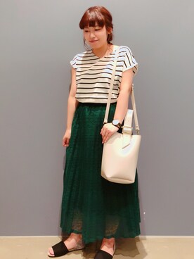 「AMERICAN HOLIC（アメリカンホリック）の・レースロングプリーツスカート（スカート）」を使った、tokoさん（レディース・149cm）の春コーディネート