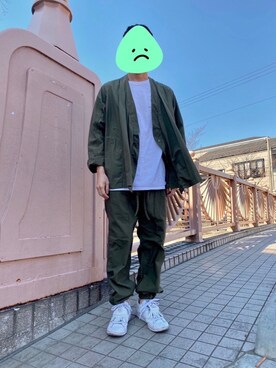 「Needles（ニードルス）のアイテム（ノーカラージャケット）」を使った、　SUZUKI⭐︎さん（メンズ・166cm）の冬コーディネート