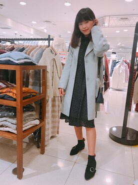 「ehka sopo（エヘカソポ）のアイテム（ダッフルコート）」を使った、ニジカンさん（レディース・163cm）の冬コーディネート