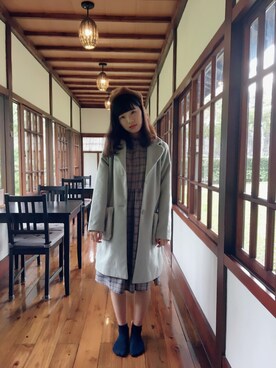 「ehka sopo（エヘカソポ）のアイテム（ダッフルコート）」を使った、ニジカンさん（レディース・163cm）の冬コーディネート