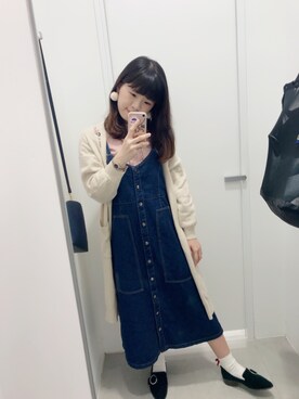 「Samansa Mos2（サマンサ モスモス）のアイテム（ピーコート）」を使った、ニジカンさん（レディース・163cm）の春コーディネート