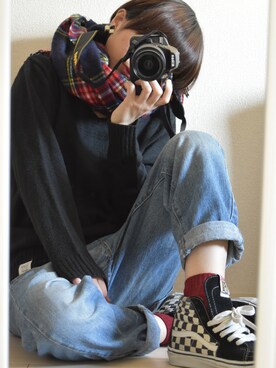 「ボーイッシュ」｜「アイテム（雑貨/ホビー）」を使った、てんさん（レディース・155cm）の冬コーディネート