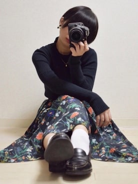 「リブニット」｜「アイテム（雑貨/ホビー）」を使った、てんさん（レディース・155cm）の秋コーディネート