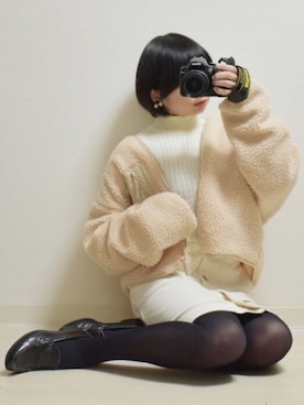 「アイテム（ブルゾン）」を使った、てんさん（レディース・155cm）の冬コーディネート