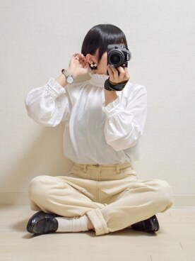 「pairpair」｜「アイテム（レッグウェア）」を使った、てんさん（レディース・155cm）の春コーディネート