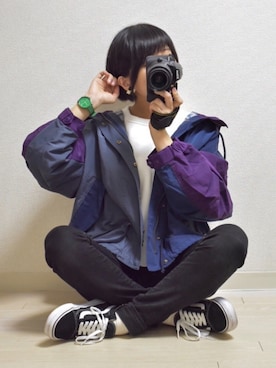 「Ne-net（ネネット）のアイテム（ブルゾン）」を使った、てんさん（レディース・155cm）の秋コーディネート