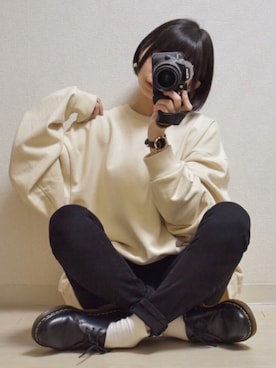 「メンズライクコーデ」｜「アイテム（その他）」を使った、てんさん（レディース・155cm）の冬コーディネート