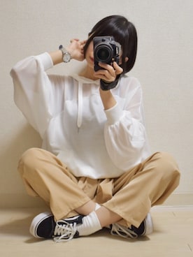 「COTORICA（コトリカ）のミリタリーオールインワン【ジャンプスーツ】（ワンピース）」を使った、てんさん（レディース・155cm）の春コーディネート