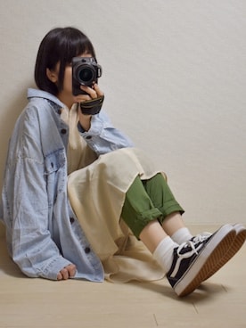 「URBAN RESEARCH（アーバンリサーチ）の『4サイズ展開』テーパードチノパンツ（その他パンツ）」を使った、てんさん（レディース・155cm）の春コーディネート