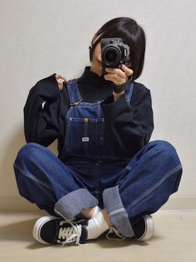 「チャイナシャツ」｜「アイテム（オールインワン・サロペット）」を使った、てんさん（レディース・155cm）の春コーディネート