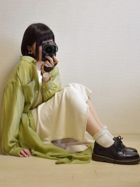 「RETRO GIRL（レトロガール）のアイテム（シャツワンピース）」を使った、てんさん（レディース・155cm）の春コーディネート