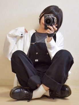 「チャイナシャツ」｜「アイテム（オールインワン・サロペット）」を使った、てんさん（レディース・155cm）の春コーディネート