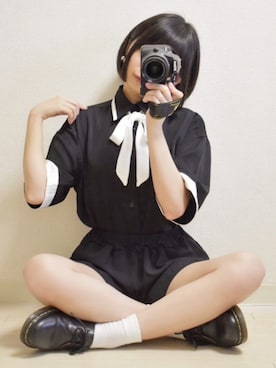 「オルチャンファッション」｜「アイテム（ブーツ）」を使った、てんさん（レディース・155cm）の夏コーディネート