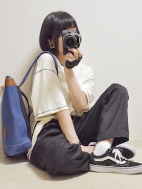 「アイテム（バックパック/リュック）」を使った、てんさん（レディース・155cm）の夏コーディネート
