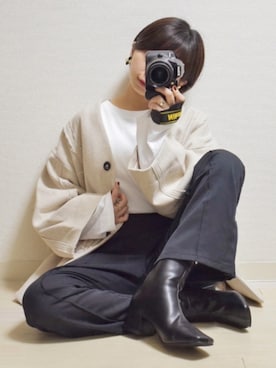 「Happy John（ハッピージョン）のアイテム（ブルゾン）」を使った、てんさん（レディース・155cm）の秋コーディネート