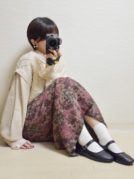 「アイテム（ソックス/靴下）」を使った、てんさん（レディース・155cm）の冬コーディネート