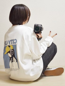 「Starting Over（スターティングオーバー）のアイテム（スウェット）」を使った、てんさん（レディース・155cm）の冬コーディネート