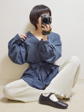 「コーデュロイシャツ」｜てんさん（レディース・155cm）の春コーディネート