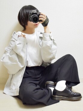 「ペールトーン」｜「アイテム（ブルゾン）」を使った、てんさん（レディース・155cm）の春コーディネート