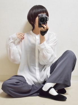 「SVEC（シュベック）のカンフーシューズ kung fu Shoes / ストラップパンプス（バレエシューズ）」を使った、てんさん（レディース・155cm）の春コーディネート
