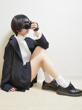 「レースブラウス」｜「アイテム（セットアップ）」を使った、てんさん（レディース・155cm）の春コーディネート