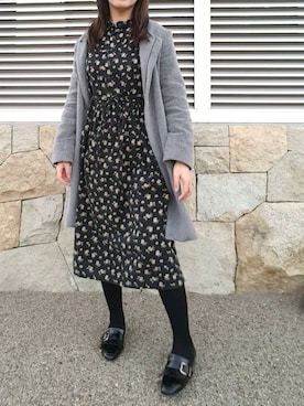 「HusHusH（ハッシュアッシュ）のアイテム（その他アウター）」を使った、ふじわらさん（レディース・163cm）の冬コーディネート