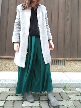 「HusHusH（ハッシュアッシュ）のアイテム（その他アウター）」を使った、ふじわらさん（レディース・163cm）の冬コーディネート