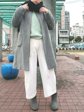 「HusHusH（ハッシュアッシュ）のアイテム（その他アウター）」を使った、ふじわらさん（レディース・163cm）の冬コーディネート