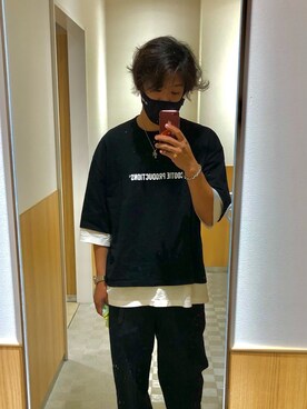 「N.HOOLYWOOD（N.ハリウッド）のアイテム（チノパンツ）」を使った、ケンポンさん（メンズ・180cm）の夏コーディネート