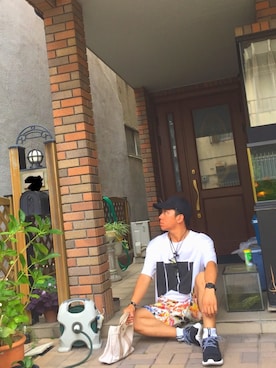 「家の前」｜so-344さん（メンズ・168cm）の夏コーディネート