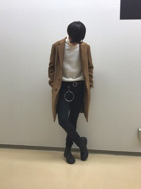 「Faith（-）のアイテム（アクセサリー）」を使った、ワタルさん（メンズ・168cm）の冬コーディネート