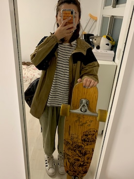 「niko and...（ニコアンド）のアイテム（ナイロンジャケット）」を使った、YZさん（レディース・165cm）の秋コーディネート